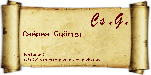 Csépes György névjegykártya